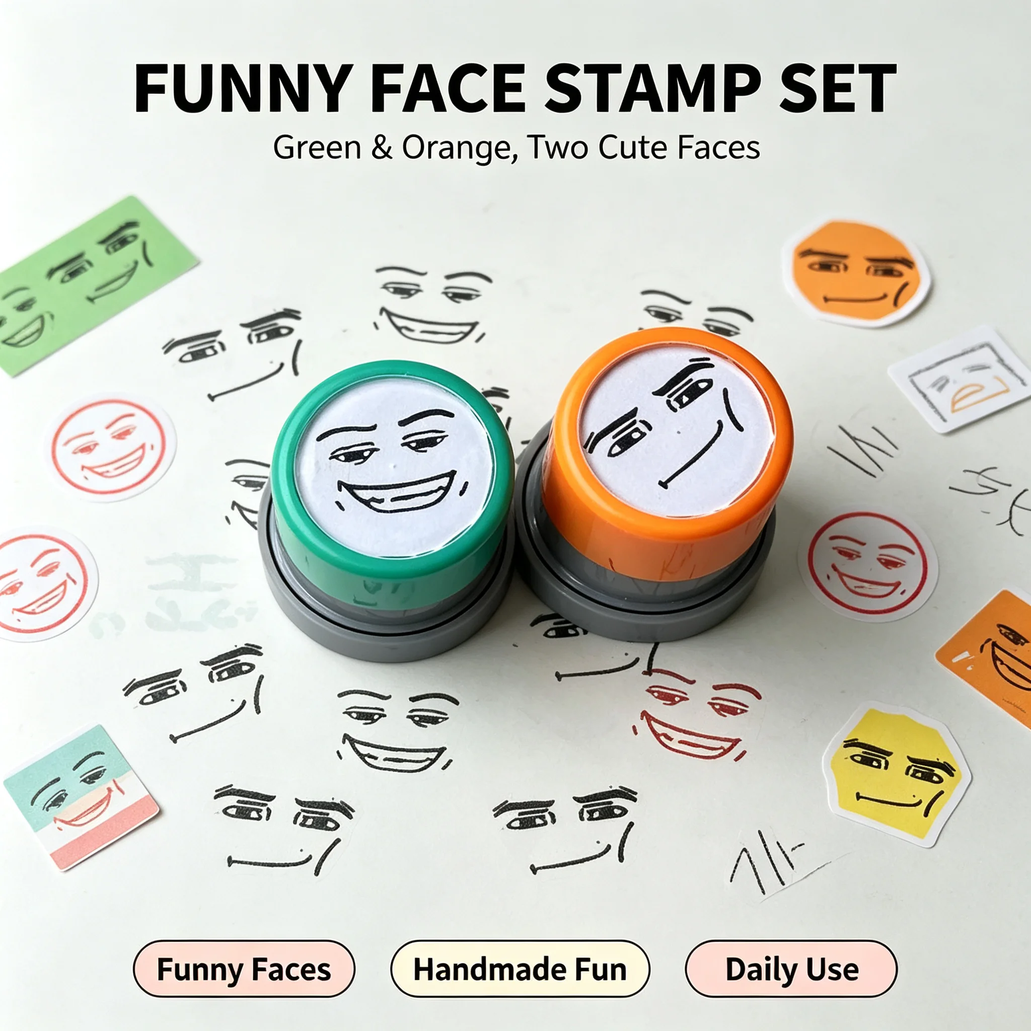 Cartoon Characters Funny Expressions Photosensitive Seal Peripheral Handbook Ink Stamp Interesting Anime Action Children Toys view 3