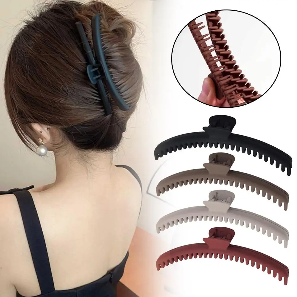 Solid Long And Slender Hair Claw For Women Long Hair Holder Tight Claw Clip Headband Hair Clip Hairpin Fashion Hair Accesso I7q1