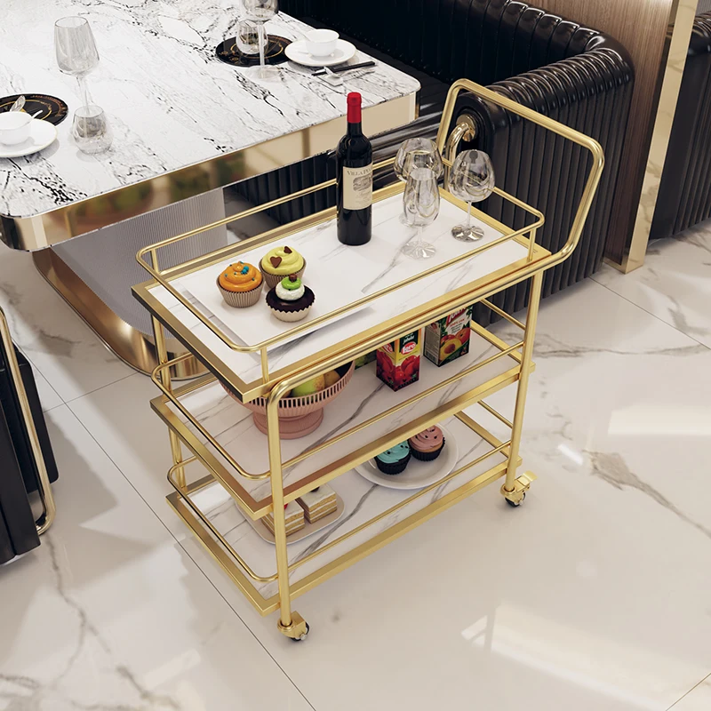 Cosmetic Metal Salon Trolley Welding Designer Pedicure Gold Salon Trolley Hairstylist Detailing Muebles Spa Salon Furniture Fg19