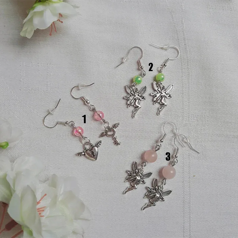 Fairy earrings hear earrings aesthetic Cottagecore 90s Y2K Jewellerya