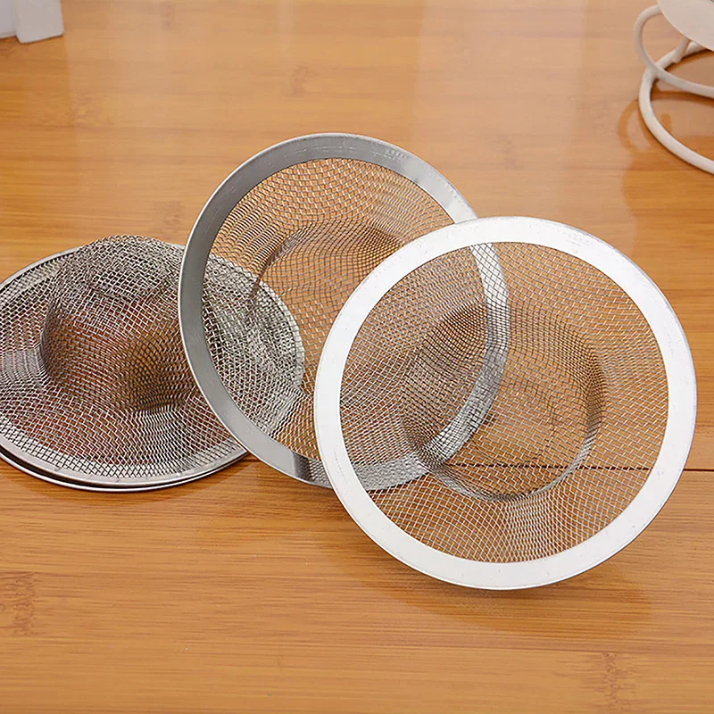 2pcs Stainless Steel Bathroom Drain Filter Net Screening Sink Drain Strainer Shower Hair Catchers Stoppers Kitchen Accessories