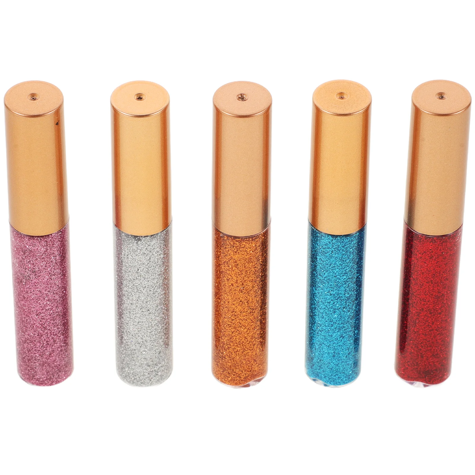 5 個のグリッターリキッドアイシャドウセットシマーアイシャドウスティックハイライターペン特別な機会仮装パーティー用輝く輝き