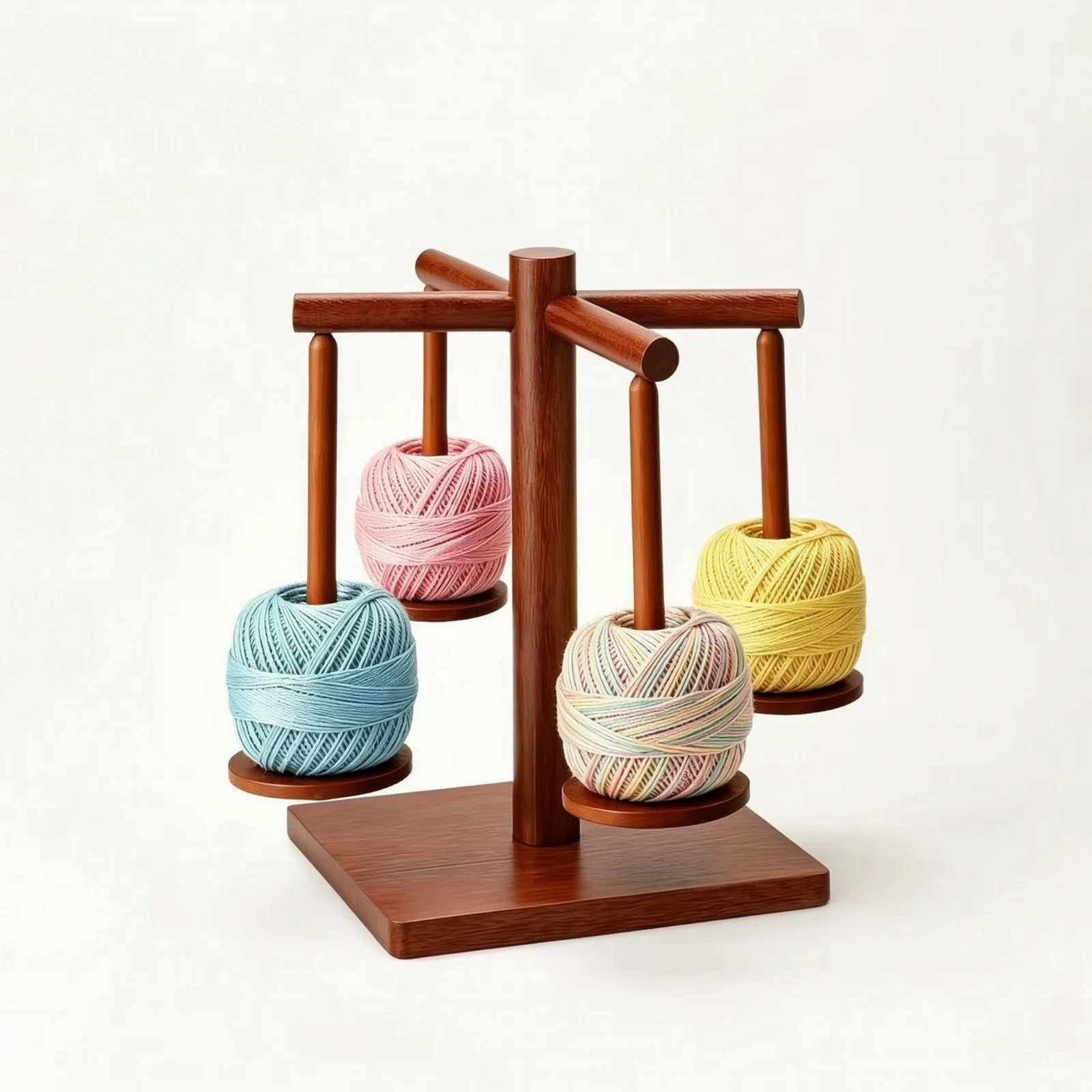 Wooden Yarn Holder with Rotating Arms Tangletangle-Resistant Yarn Holder with Spindles Organizer Independent Craft Tool Sturdy