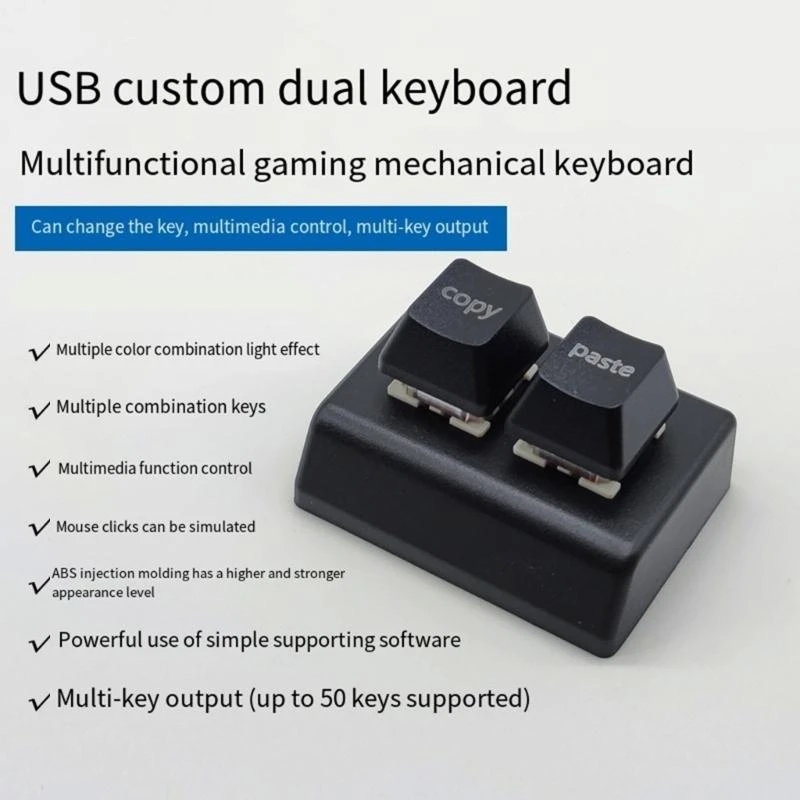 

T3EE USB -шнурный цвет Mechanical 2 клавиатура ключа для игры, программируемые переключатели мини -клавиатура горячая подсадка