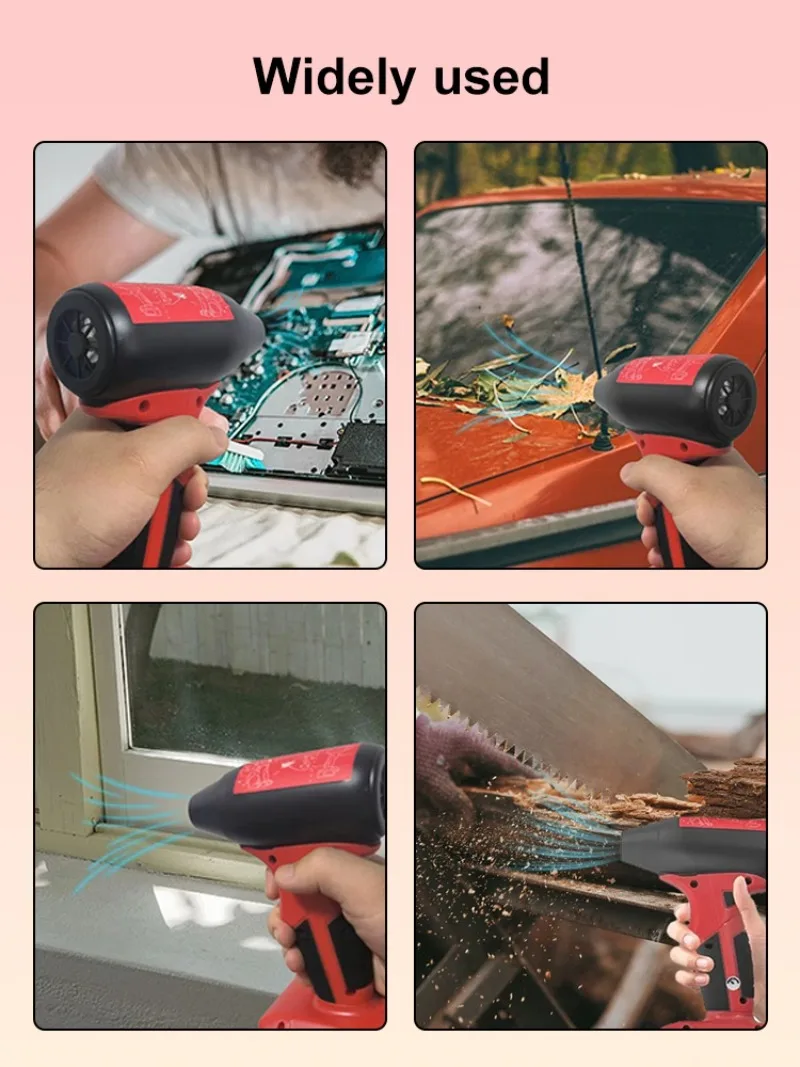 Mini-Jetgebläse, tragbar, gewalttätiger Turbo-Lüfter, 130000 U/min, 4-Gang-Wireless-Hochgeschwindigkeits-Handventilator für Makita/Milwaukee/Dewalt