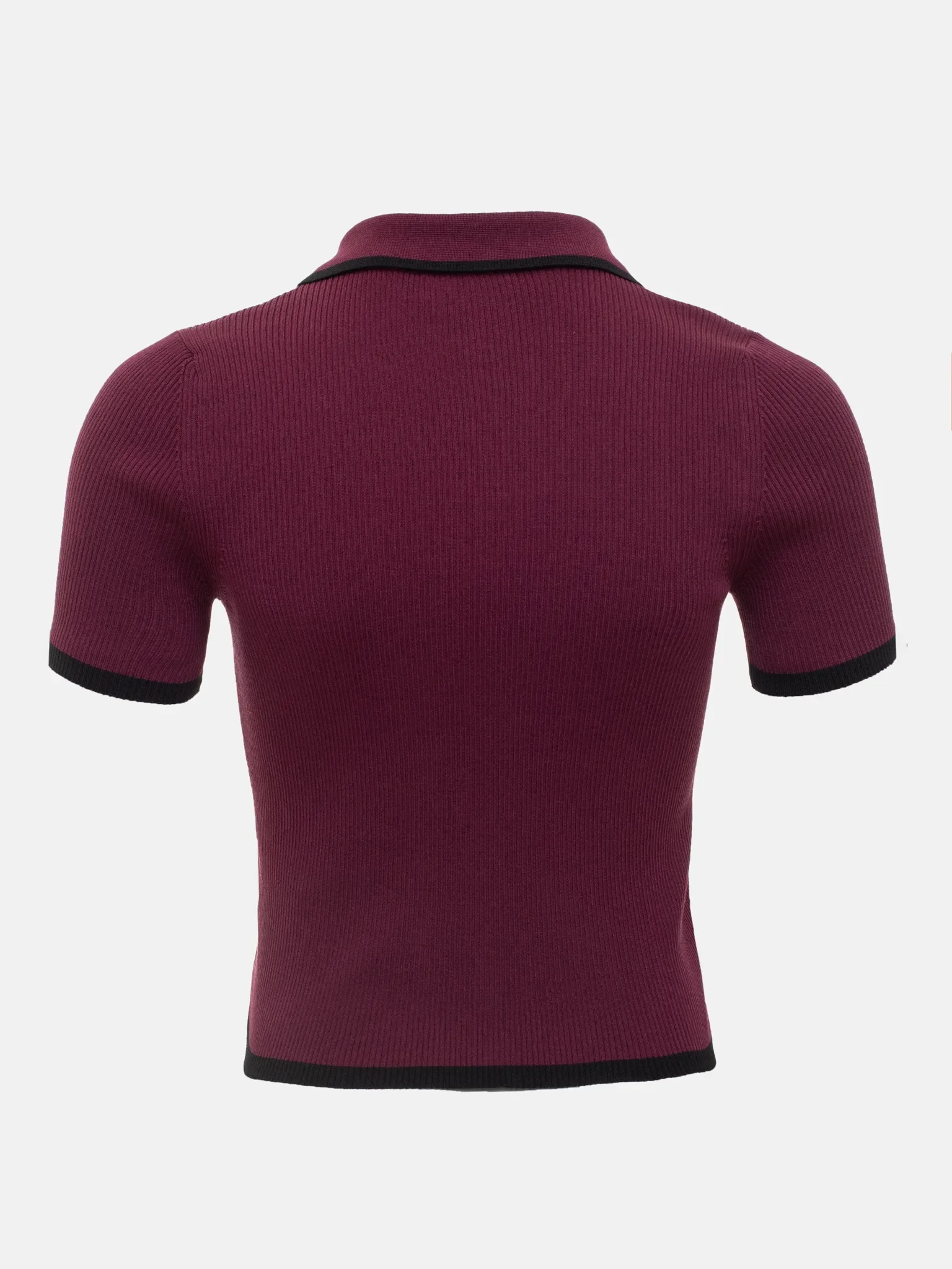Talenza Women's Knitted Pullover Fashion Short Sleeve Patchwork Sweater Top Elegant Slim Contrast Lapel Knitted Pullover Top