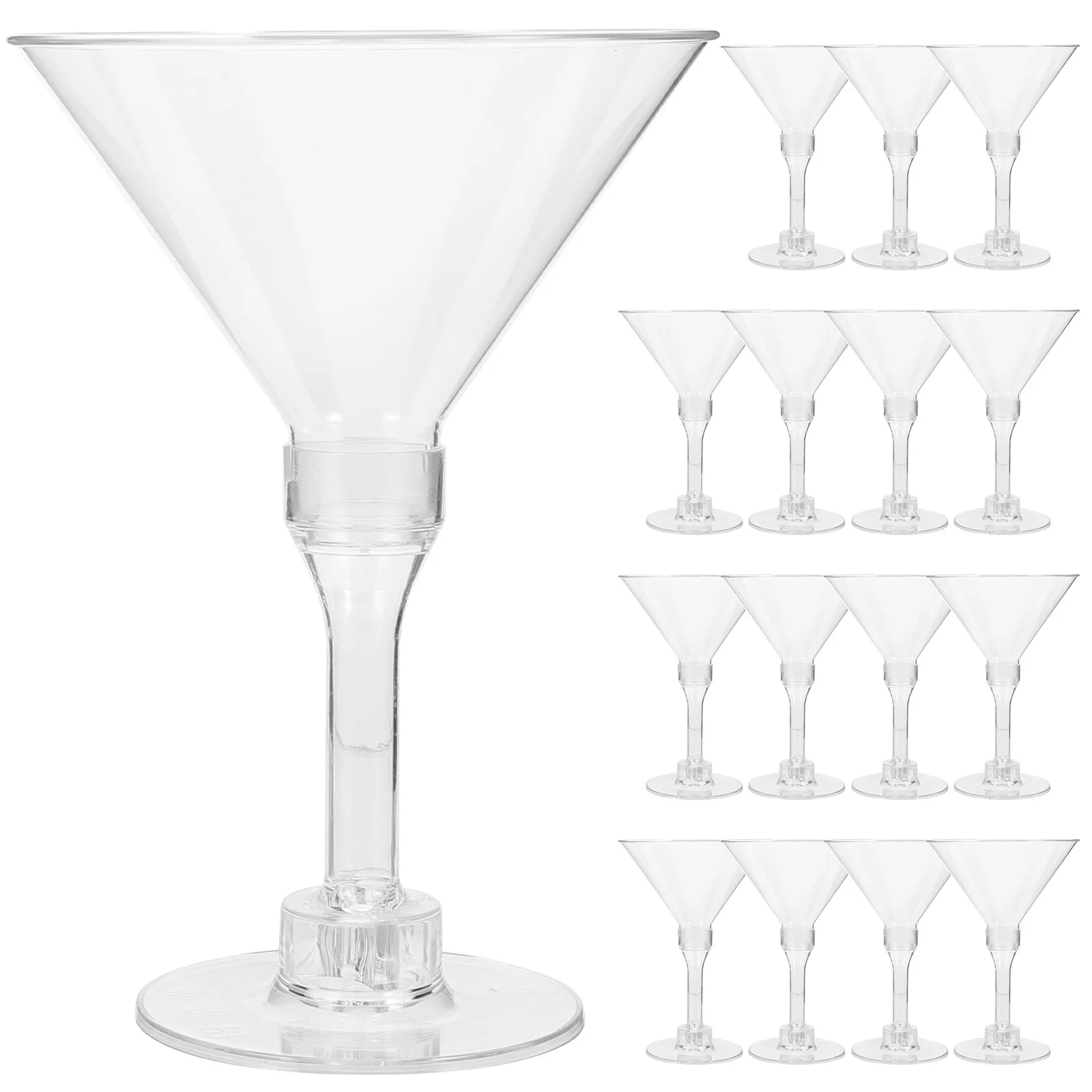 

20pcs Cocktail Glasses Clear Plastic Reusable Cups 5oz Martini Party Drink Dessert Bar Tools Kitchen Barware