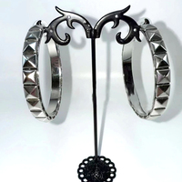 Punk Jewelry Silver 3D Geometric Earrings for Women Fashion Y2K Earrings Gothic Accessories Grunge Korean Charm Earrings