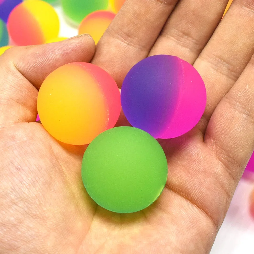 

3pcs cat toy Bouncy Ball Two tone matte solid elastic ball Rainbow bouncing rubber ball toy Pet toys