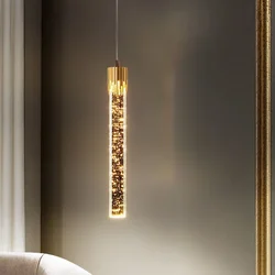 Lampe LED suspendue en cristal au design moderne, luminaire décoratif d'intérieur, idéal pour un salon, une chambre à coucher ou un bar