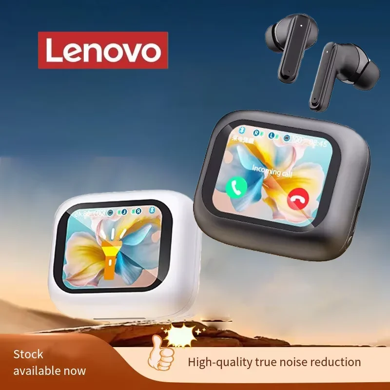 سماعات لينوفو الجديدة بشاشة لمس كاملة ANC بلوتوث 5.4 سماعات إلغاء الضوضاء HiFi سماعات أذن ستيريو لاسلكية داخل الأذن ENC