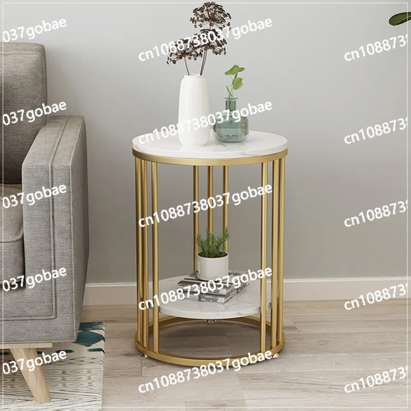 

Marble Edge Table Modern Light Luxury Small Coffee Table Living Room Sofa Bedroom Side Cabinet