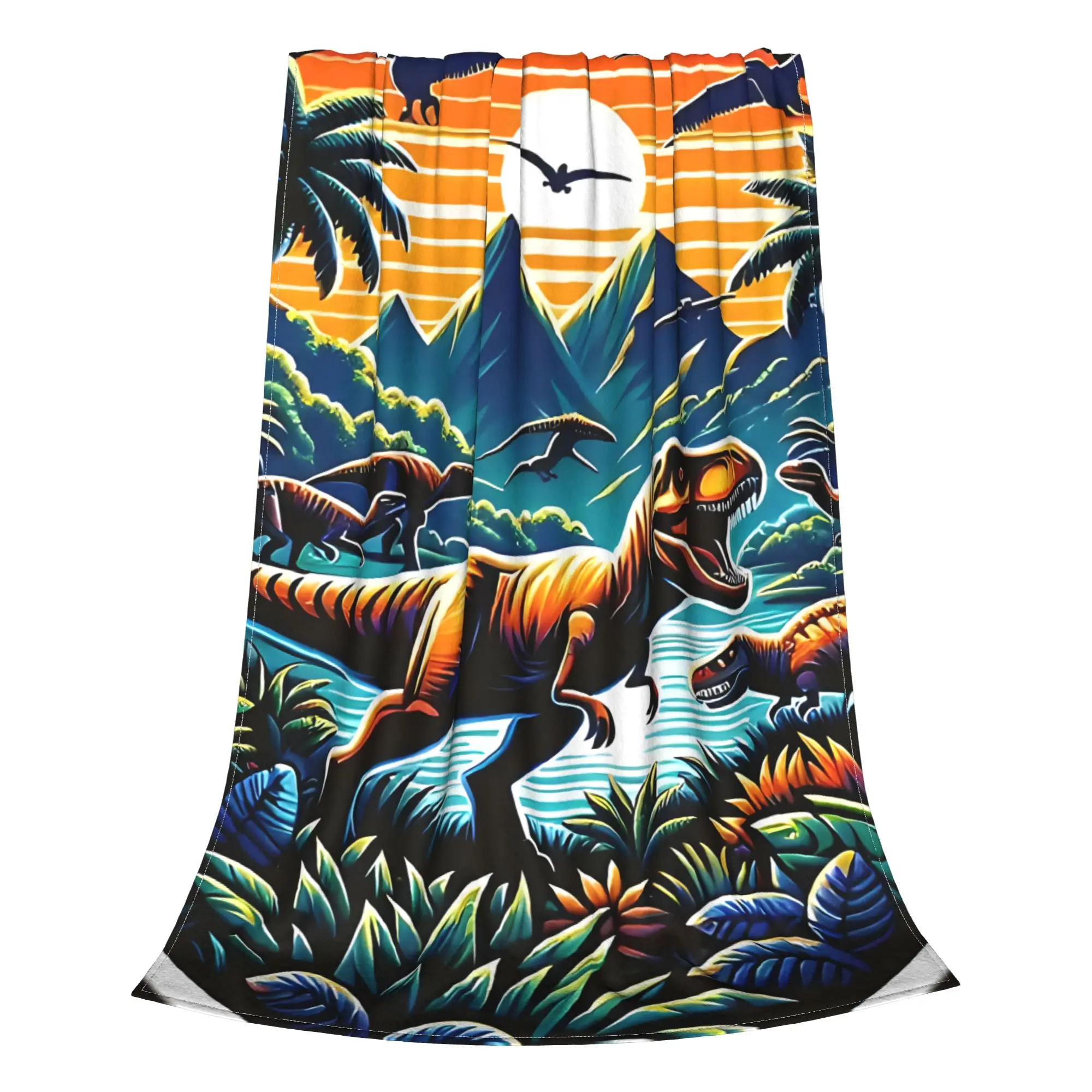 1PC Home Cutecore Jurassic Dinosaur's  Blanket Super Cosy Plush Home Living Room Sofa halloween