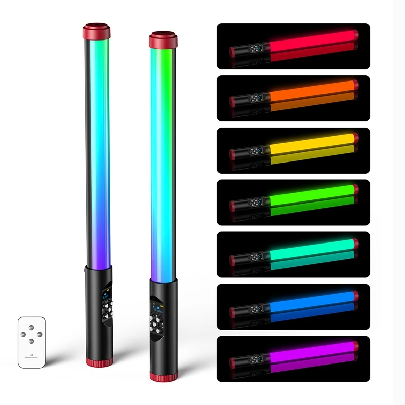 1Set 3000-6000K Color Temperature RGB Fill Light Stick Live Photo Ambient Light Black&White