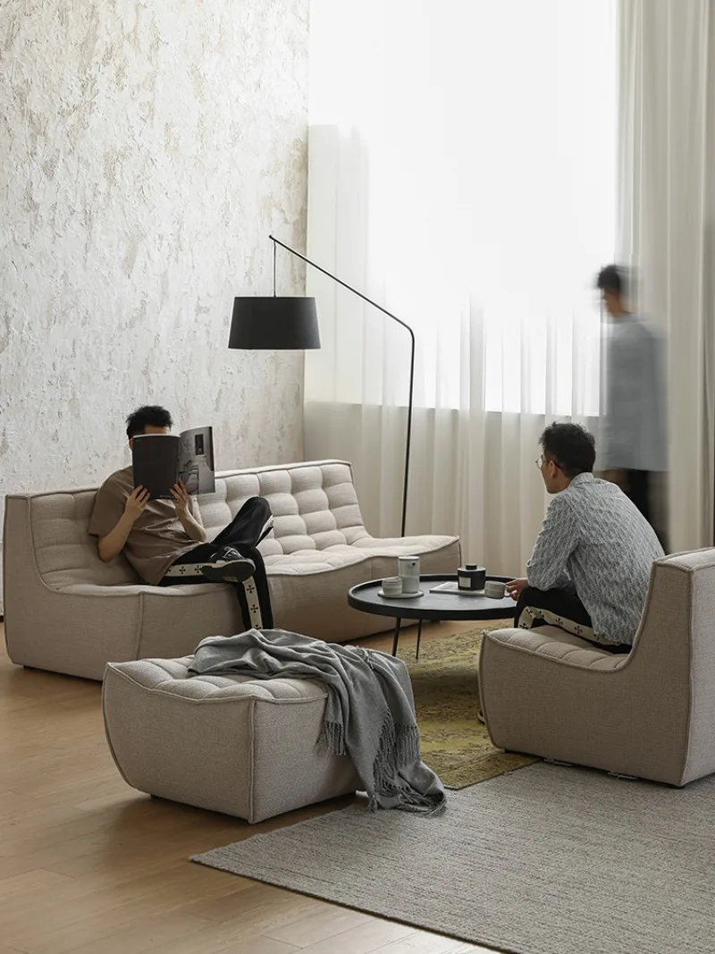 N701 وابي سابي أريكة زاوية واحدة مستوردة من القماش