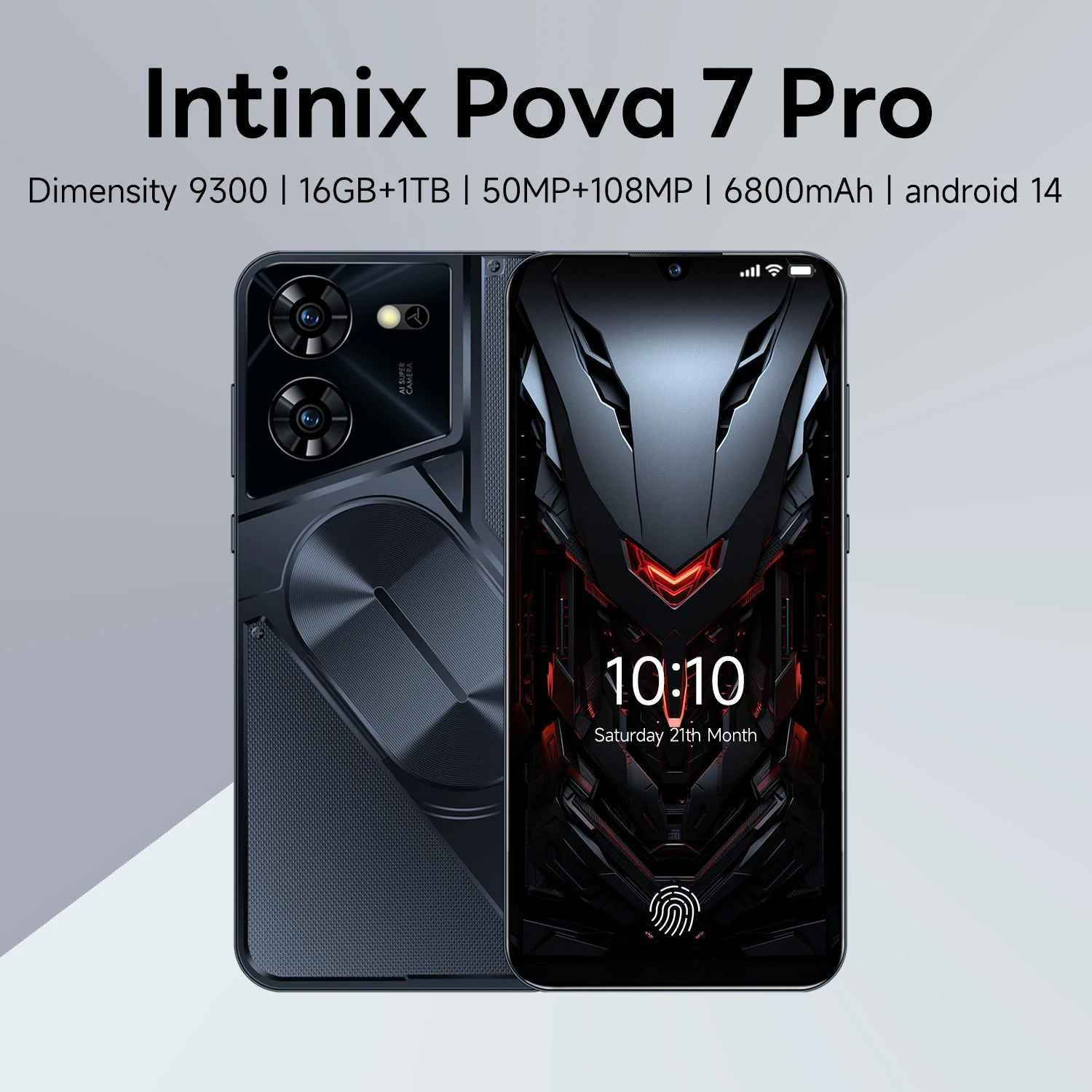 Intinix Pova 7 Pro Version mondiale d'origine Smartphone densit 9300 16G + 1 to 6800mAh 108MP 4/5G rseau tlphone Android dbloqu