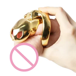 2022 New Male Chastity Device HT-V4 Stainless Steel Chastity Belt Gold Penis Cage Lockable Metal Cock Ring BDSM Sex Toys For Men