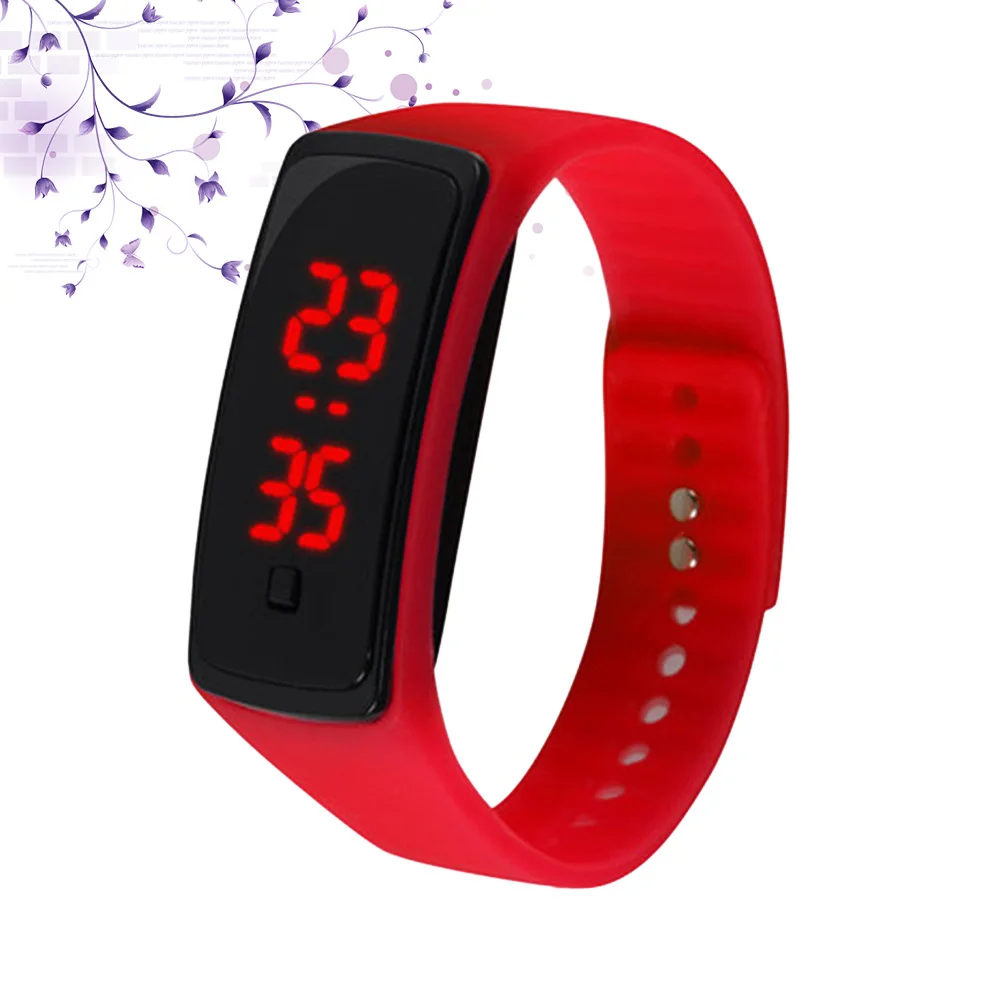 Adjustable Led Digital Children Outdoor Wrist Watches For Boys Girls Men Women Running Silicone Band Time Setting Mode Clear