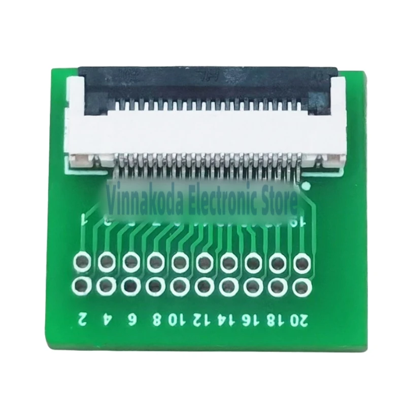 Fpc-20p แปลงซ็อกเก็ต0.5 papan ujian FPC/ FFC-0.5mm เป็นบอร์ดตัวแปลงเคเบิลแบบยืดหยุ่นในสาย1.27มม.