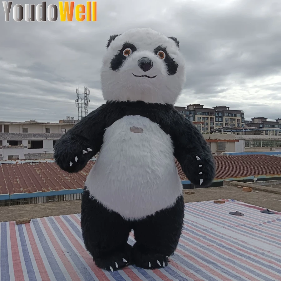 Plush Jacket Inflatable Panda Dressing Clothes Walking Doll Sales Advertising Promotion