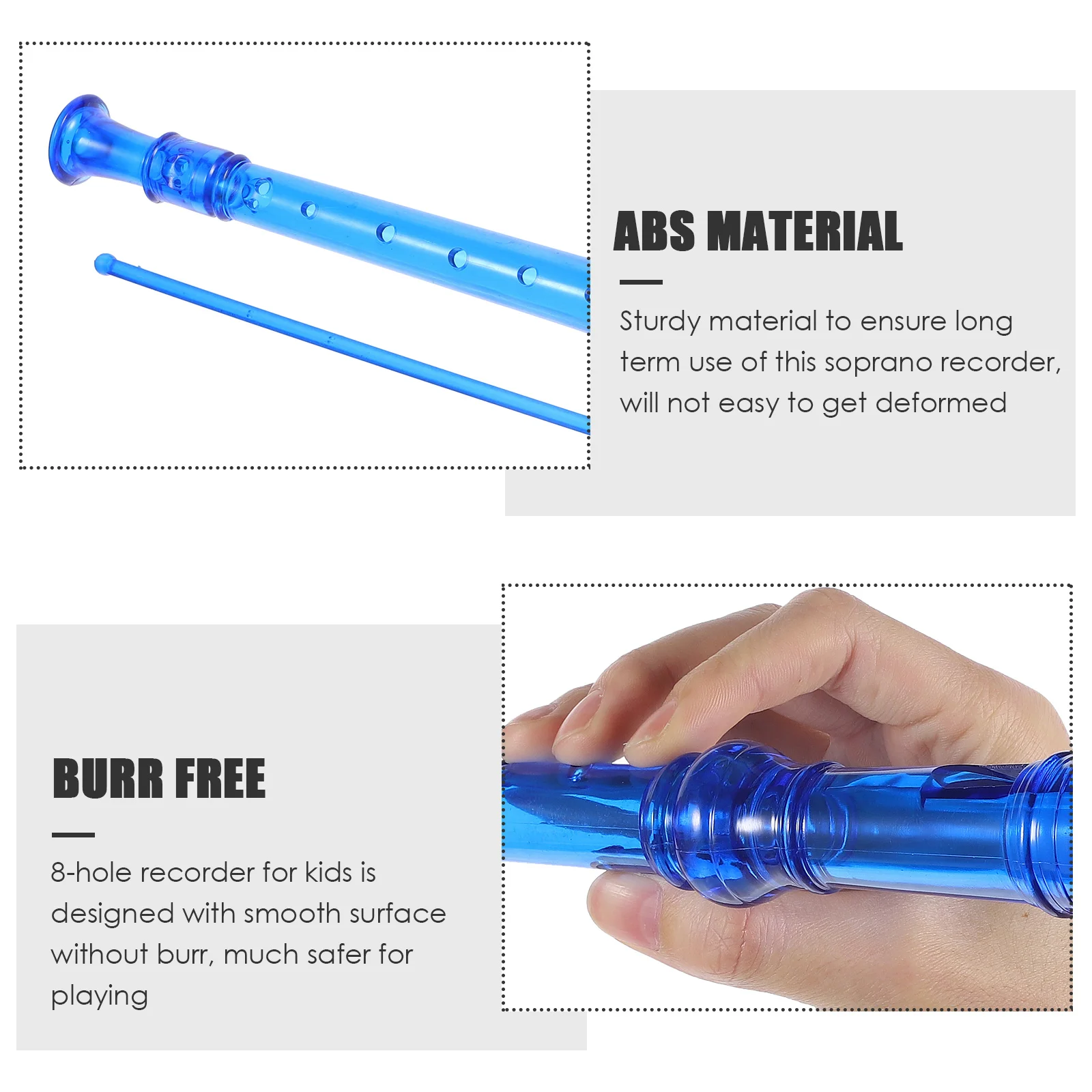 

Soprano Recorder 8 Hole Kids Plastic Flute Lightweight Clear Sound Music Instrument Beginner Gift For Children Adults Birthday