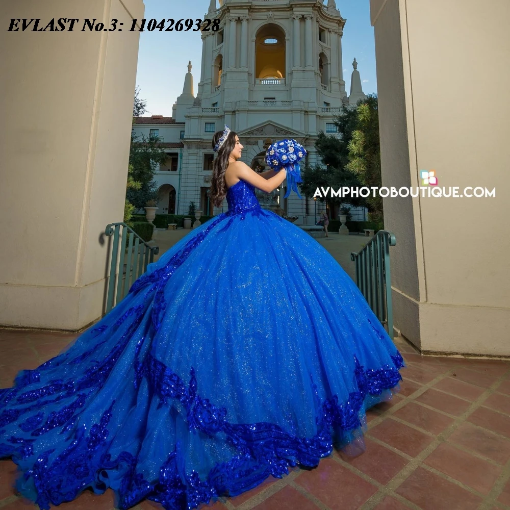 Evlast personalizado 2025 rosa quinceanera vestido de baile renda applique miçangas méxico espartilho doce 16 vestidos de 15 anos e3q114