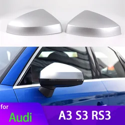 Replacement Silver Side Wing Mirror Covers Caps Carbon for Audi A3 S3 RS4 8V hatchback Sportback saloon Cabriolet E-tron 2013-20