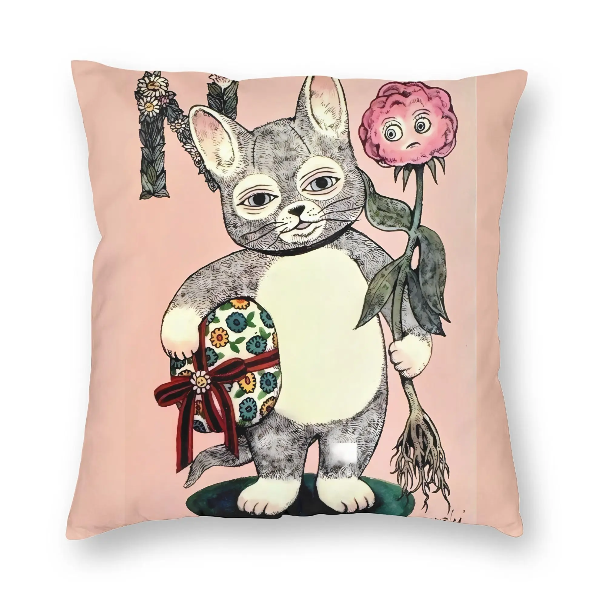 Kitty Art Artist Y-Yuko H-Higuchi Pillow Cover  Retro Trendy Pillow Case For Sofa Home Decoration Comfy Pillowcases Gift
