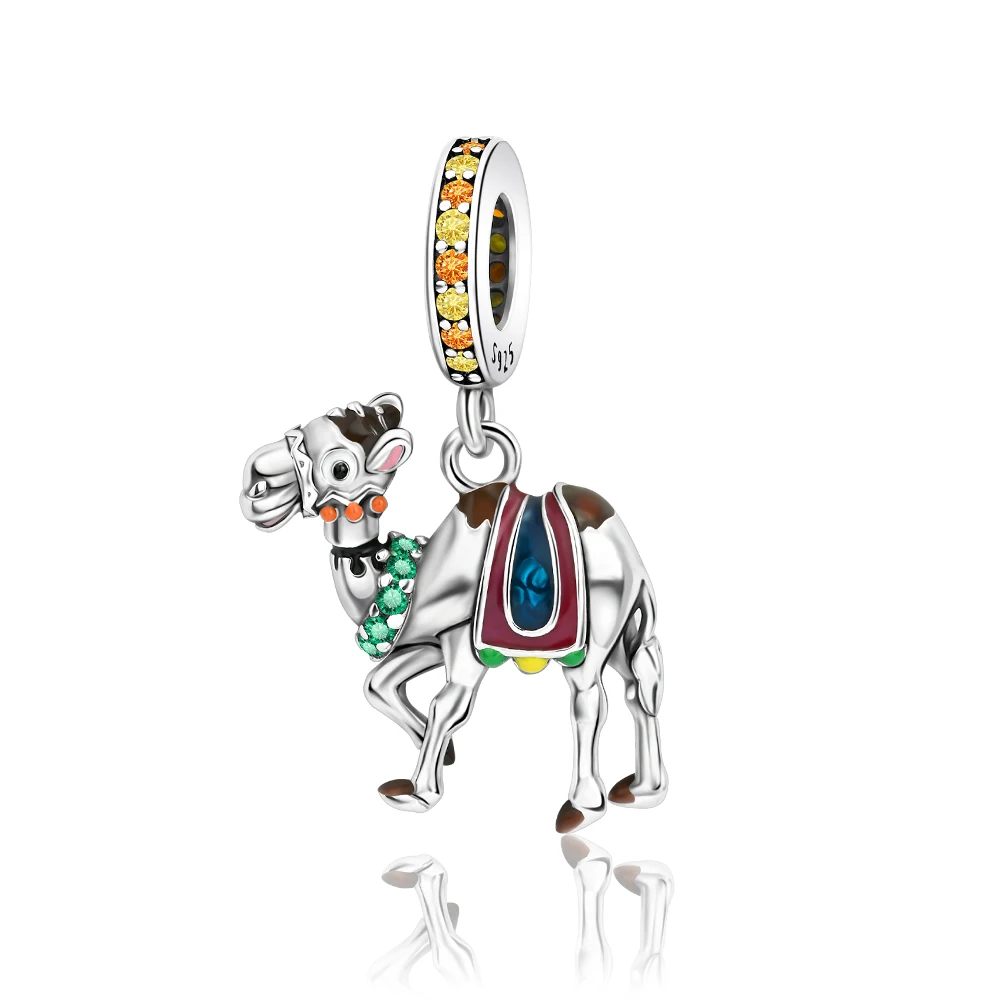 

Ahthen 925 Sterling Silver Hot Sale Beads Cute camel Dangle Charm fit Snake Chain Bracelets Necklaces for Women Jewelry Making