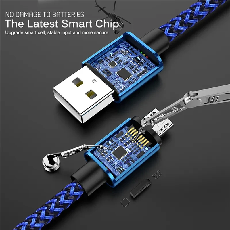 Micro USB 2.4A Snel Opladen Kabel Nylon Datakabel Koord Voor Samsung Galaxy A3/A5/a7 Android Telefoon Mobiele apparaten 1M 2M 3M