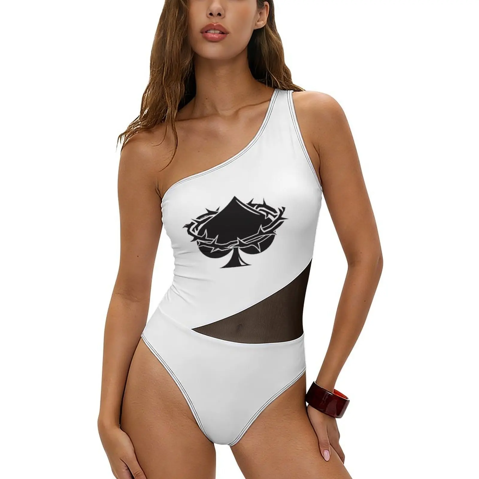 One Shoulder One Piece Swimsuits for Women Tummy Control Bathing Suits Modest Full Coverage Slimming Swimwear view 5