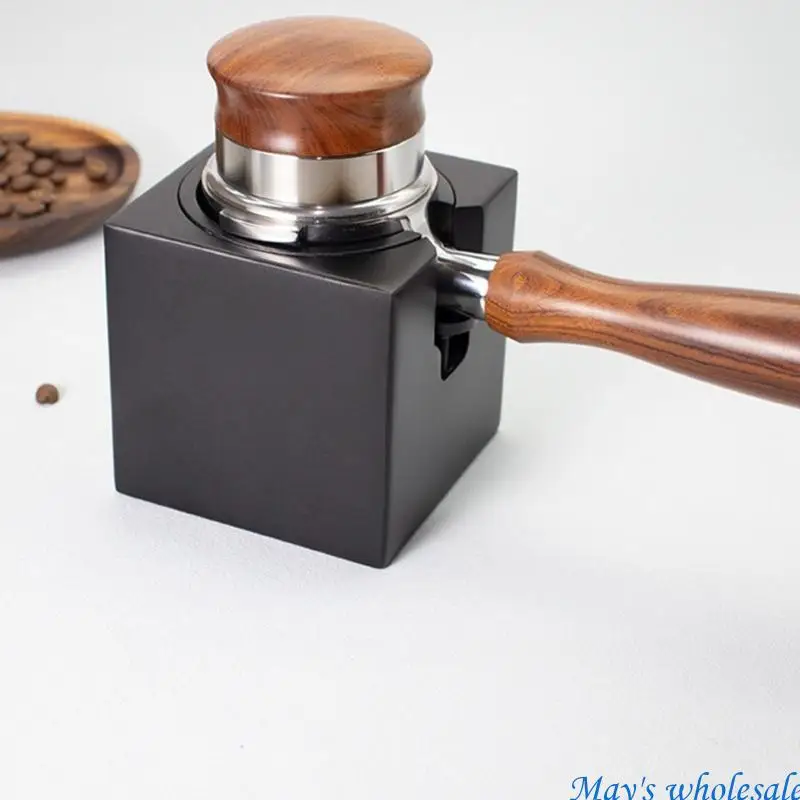 Professional Coffee Distributor 58mm Strong Untarnished Base Palisander Handle For Precise Coffee Grounds Leveling 448A