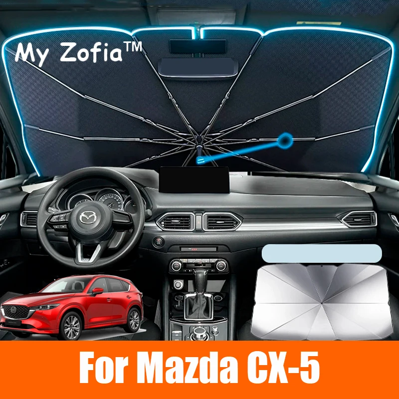 

For MAZDA CX-5 2022 2023 2024 2025 Car Windshield Sunshade Foldable Umbrella amry Front Heat Insulation Accessories