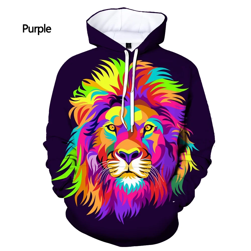 Loose The New Fashion Animal Lion 3D-printed Fashion Hoodie Is Unisex Casual Long Sleeve Sport Hoodie