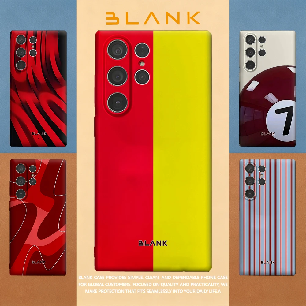 Red & Yellow For Samsung Galaxy S26 S25 S24 A56 A36 Phone Case Protection Cover for Women Girl Blank