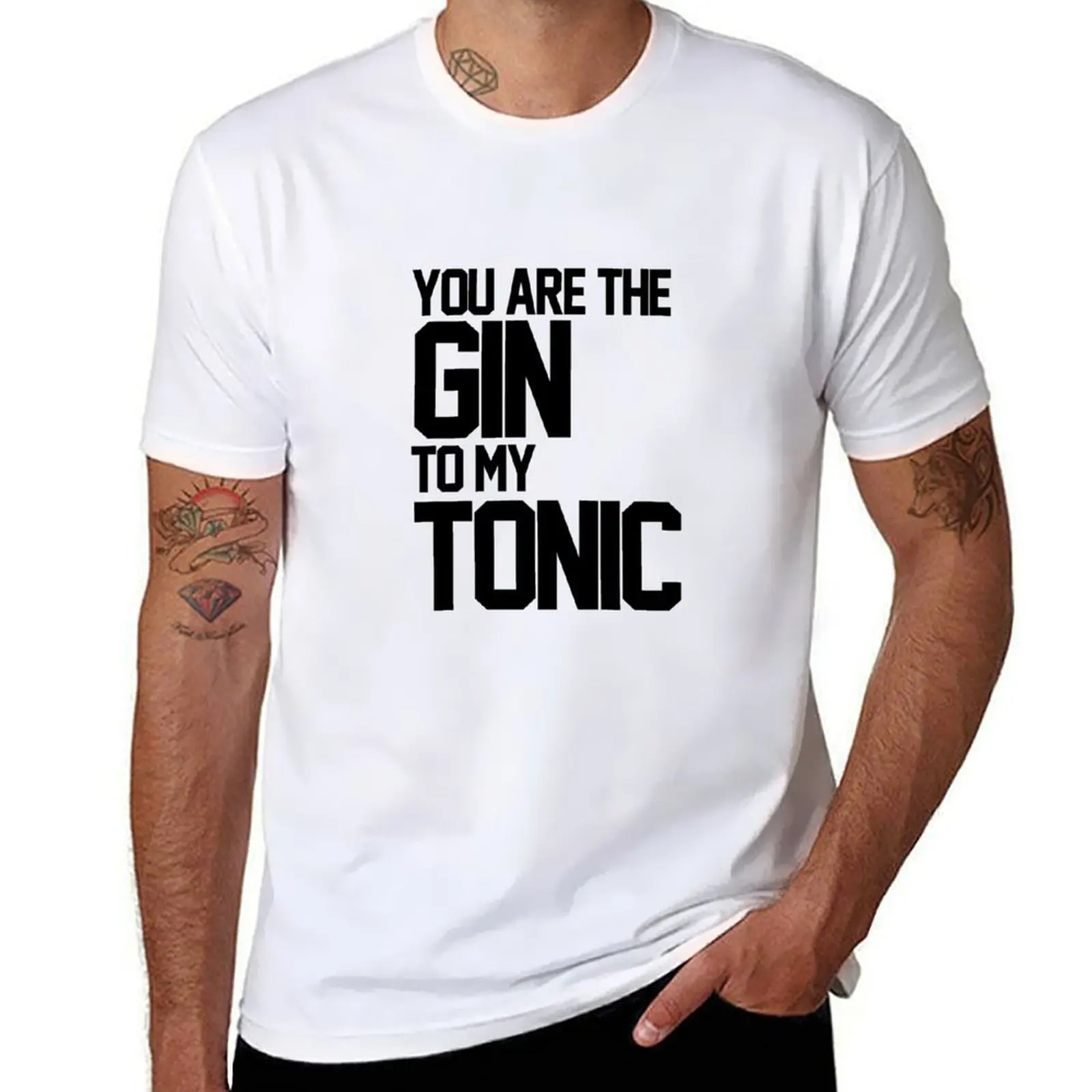 

Футболка You Are The Gin To My Tonic, персонализированные футболки с принтом для мужчин, мужская однотонная футболка