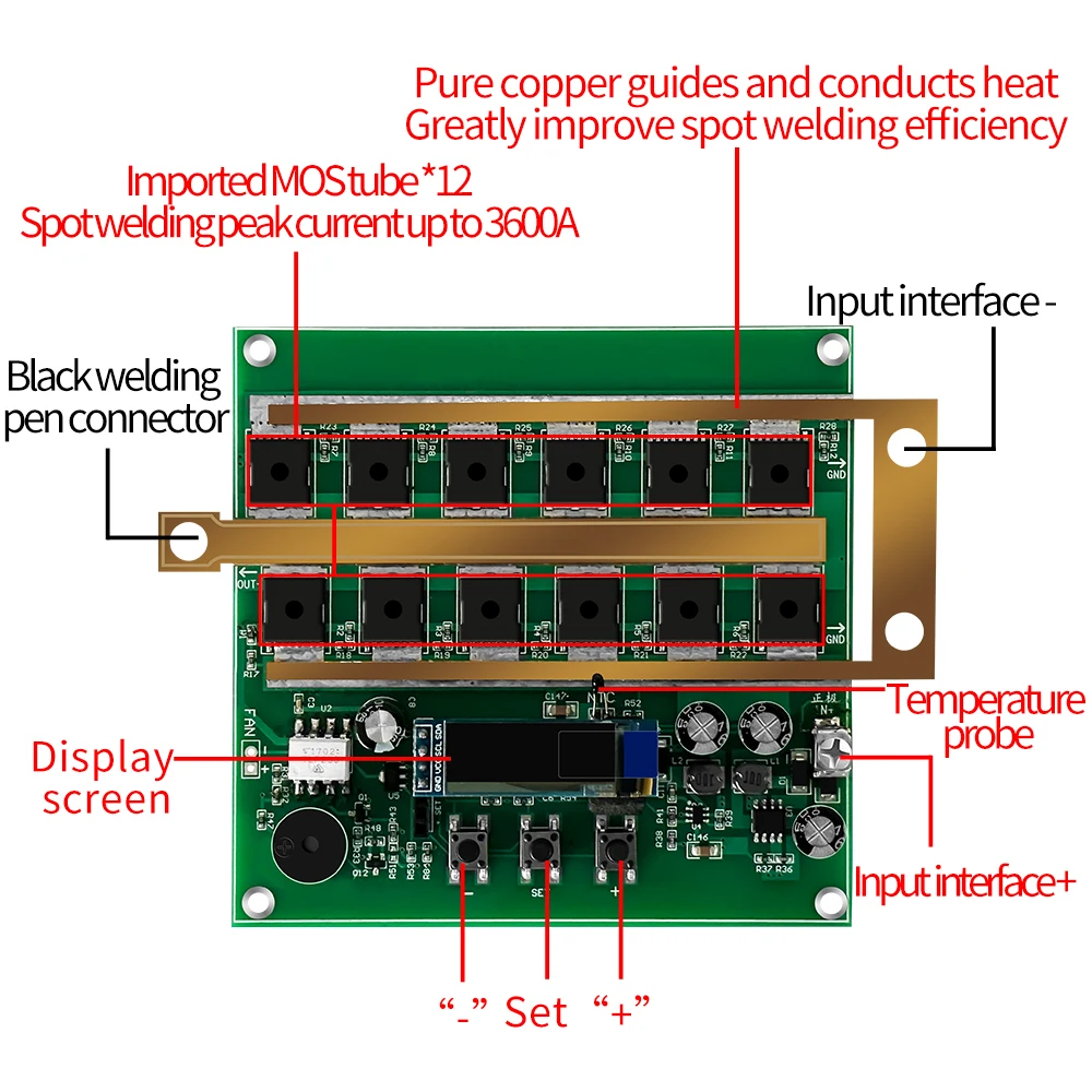 Imagem -06 - Engrenagens 12v Módulo de Soldador Ponto com Caneta de Soldagem Faça Você Mesmo Spot Welder Kit Spot Welder Control Board Conjunto para 18650 Bateria de Lítio 99