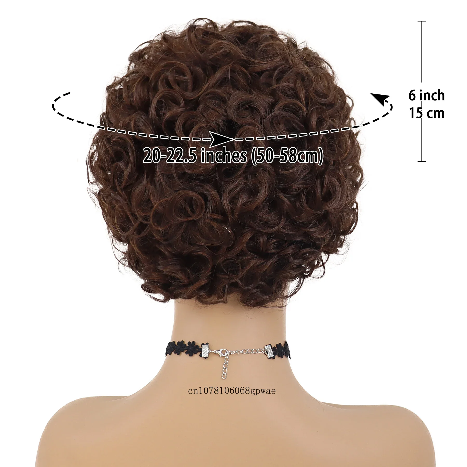 Pelucas rizadas Afro para mujer, peluca marrón corta sintética con flequillo, aspecto Natural, fiesta de disfraces diaria, estilo africano, resistente al calor