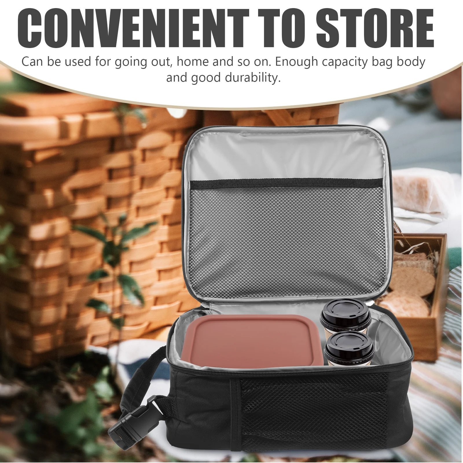 

Insulated Lunch Bag Large Capacity Waterproof Oxford Cloth Thermal Carrier Portable Food Storage Pouch for Picnic Outdoor