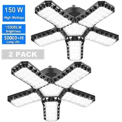 Adjustable Deformable Garage Light E27/E26 15000LM Shop Lamp 150W Led Bulb Ceiling Light for Storage/Warehouse Workshop Lighting