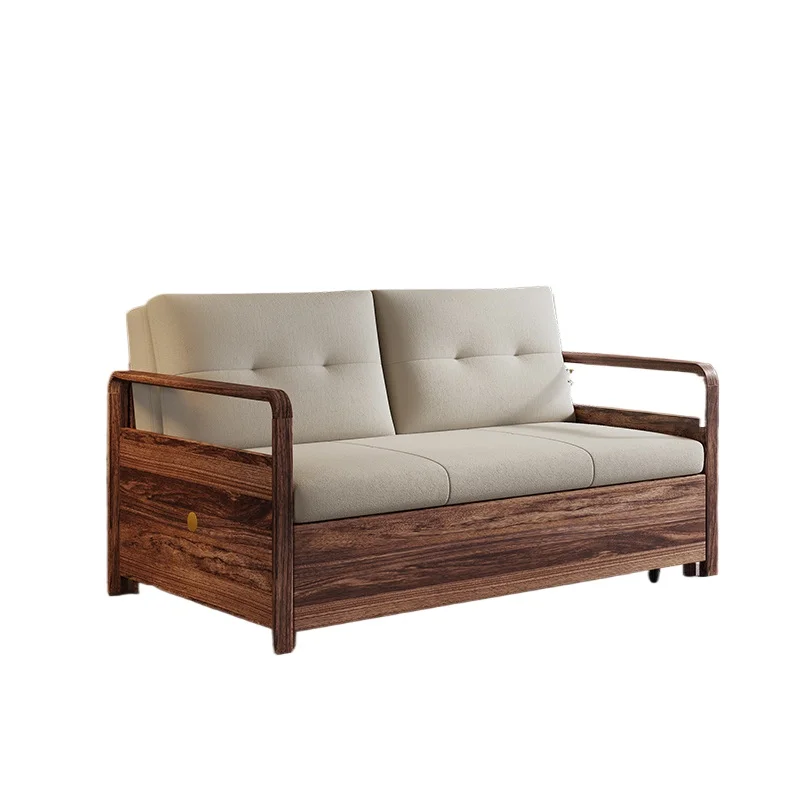 

Solid wood folding sofa bed dual-purpose Chinese household small apartment telescopic