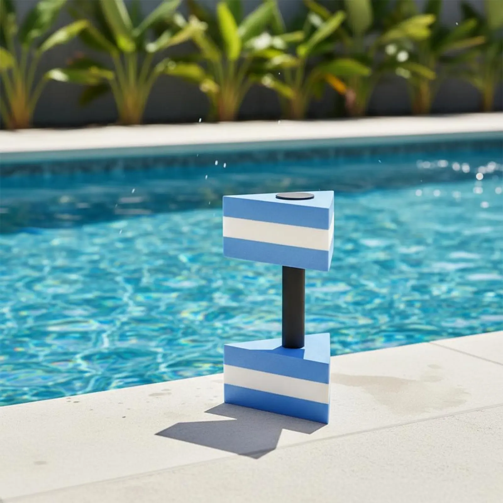 Triangular Foam Water Dumbbell Comfortable Grip Foam Water Aerobics Barbell Swimming Gear for Hydrotherapy - view 2