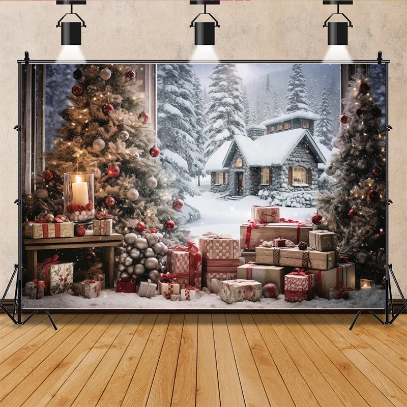 

SHUOZHIKE Christmas Decorations Photography Backdrops Candy House Living Room Ornament Birthday Photo Studio Background QS-30