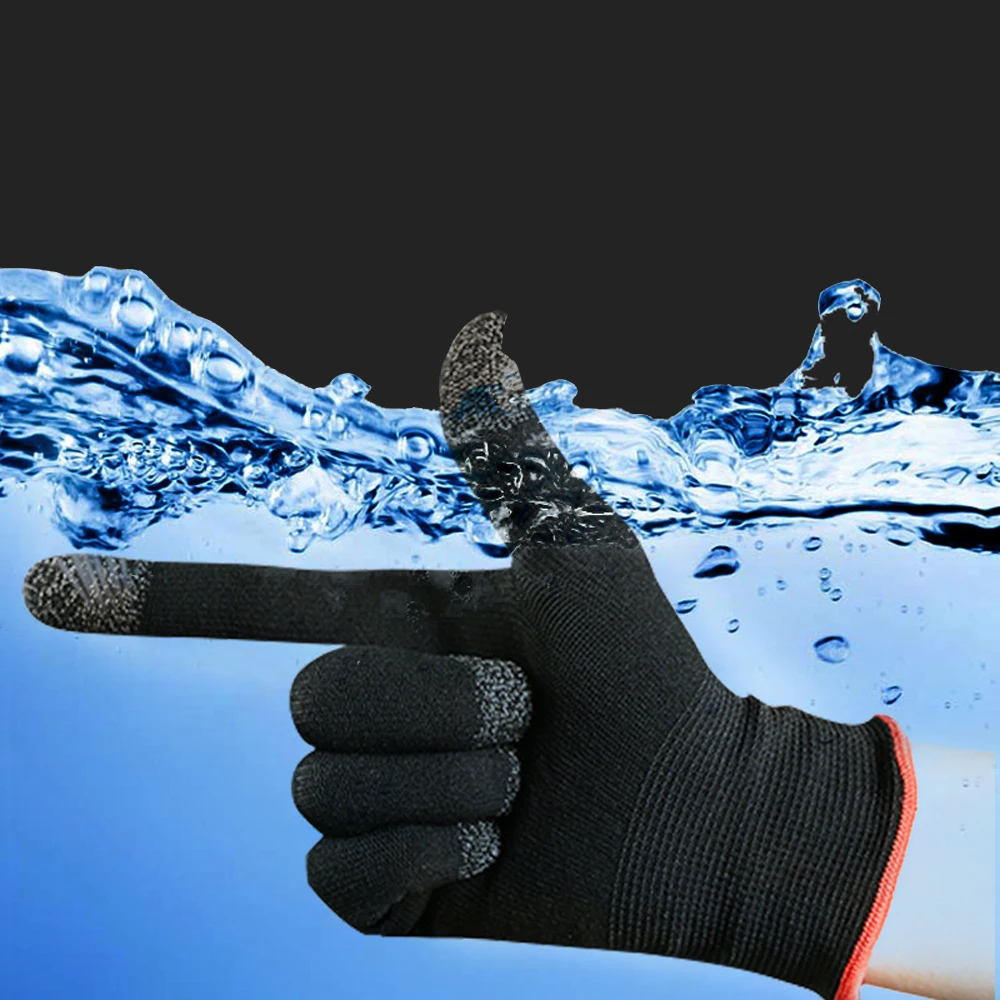 จอยควบคุมเกม penutup Tangan สำหรับ pubg กันเหงื่อถุงมือปลอกสวมนิ้วสำหรับเล่นเกม2ชิ้น