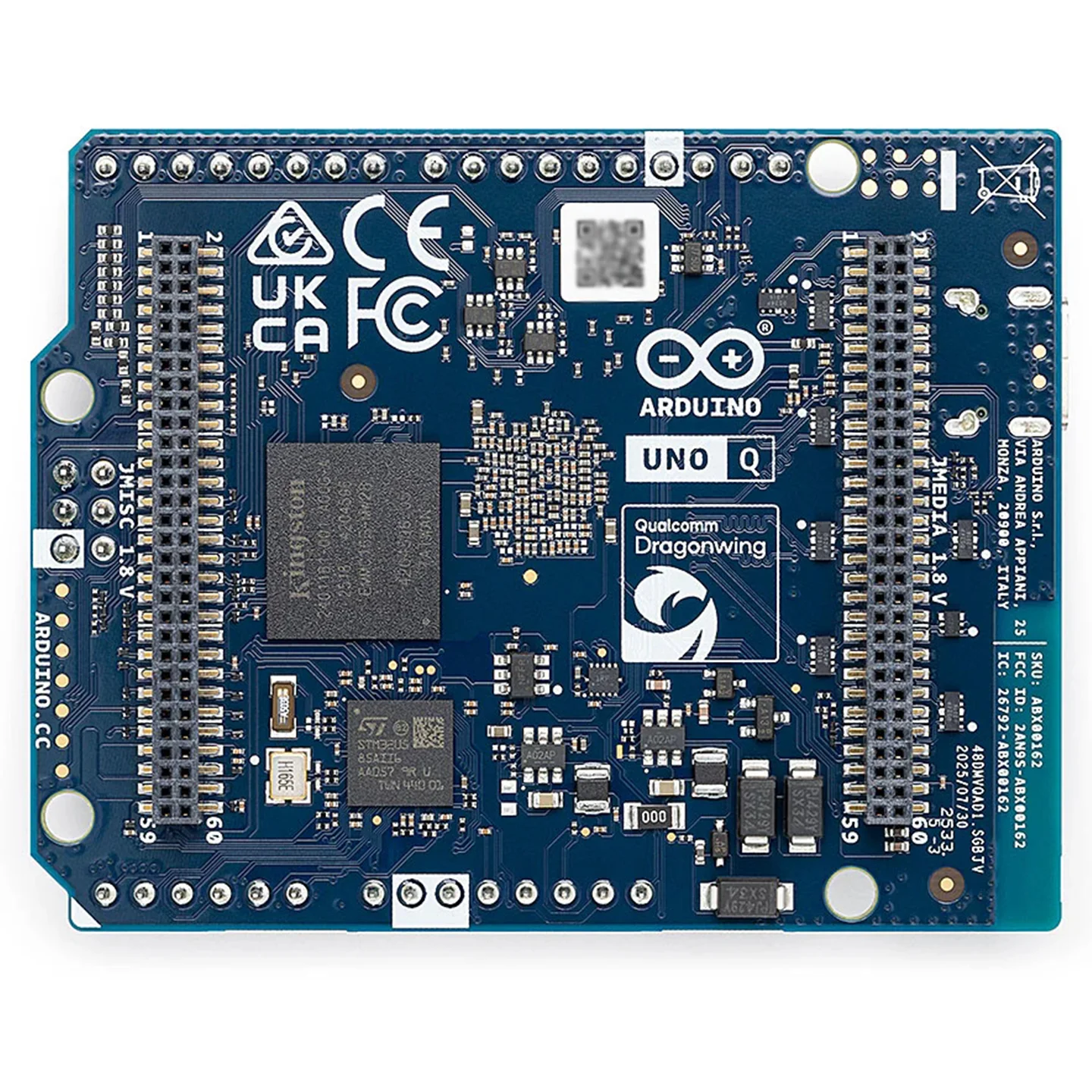 Origineel op voorraad Arduino UNO Q ABX00162 Qualcomm QRB2210 STM32U585 MCU Development board 2GB + 16GB