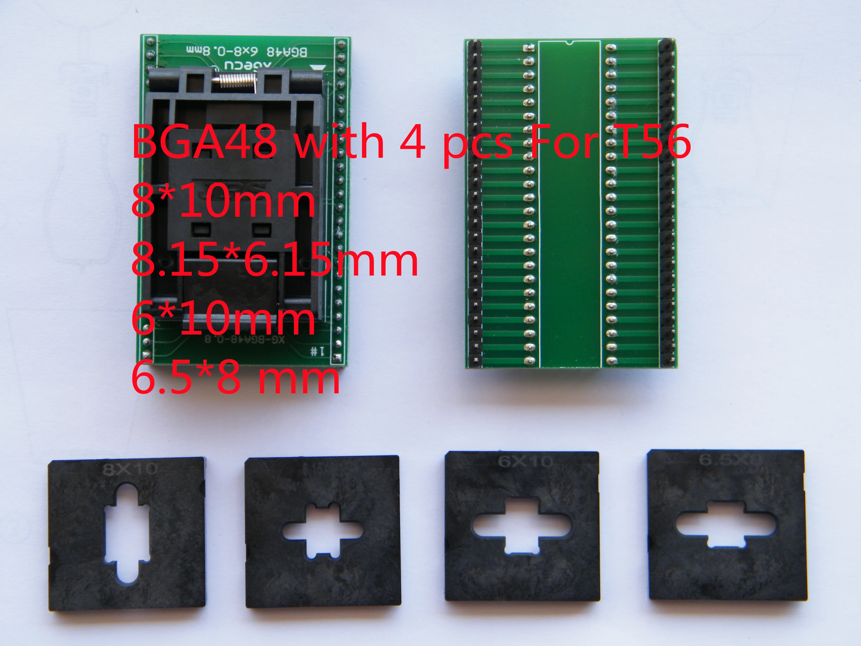 Imagem -02 - Adaptador para T56 Nand Programador Soquete Programação Calculadora Chip Programável Bga48 6*80.8 mm 8*10 mm 8.15*6.15 mm 6*10 mm 6.5*8