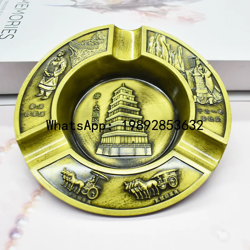 Yhg creative retro metal ashtray - custom round design, cultural & creative ashtray, die-cast customization with embossed