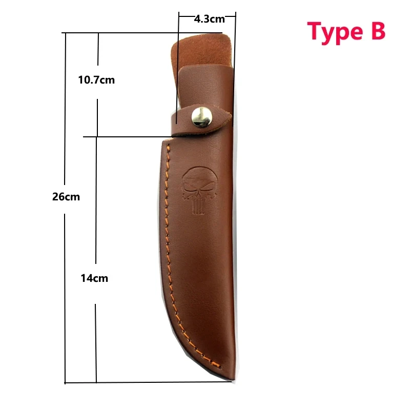 Genuine Cowhide Fixed Blade Small Straight Knife Scabbard Sheath Leather Case Holder Outdoor Tool Belt Loop Hunt Multi Holster