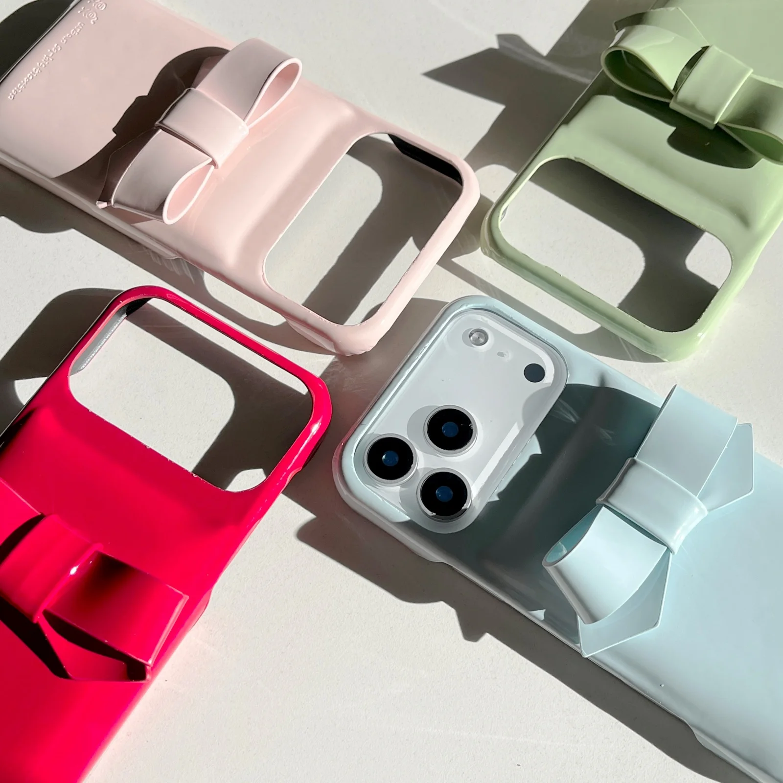 لينة الكرتون لطيف ثلاثية الأبعاد ربطة القوس فيونكة للصدمات جراب هاتف آيفون 17 16 15 14ProMax مكافحة الإفلات لون جديد Ins الغطاء الخلفي