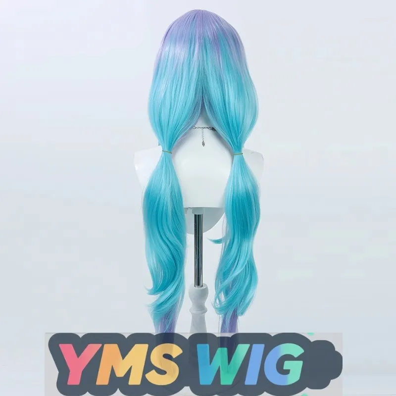 【YMS WIGPath to Nowhere 하멜 코스프레 가발 그라데이션 블루 퍼플 현실적인 두피 롱 헤어